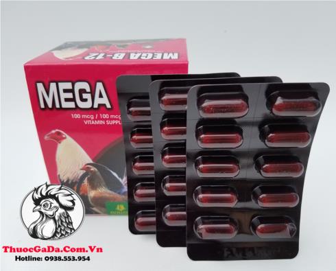Thuốc Nuôi Gà Đá MEGA B12 Tăng Nước Máu Giúp Chiến Kê Sung Mãn, Mau Tới Đá - 1 Vỉ 10 Viên