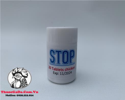 Thuốc Trị Bệnh Cho Gà STOP - Chuyên Trị Không Tiêu, Chướng Diều Cho Gà Hiệu Quả Chính Hãng - Hủ 10 Viên