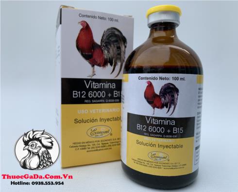 Thuốc Nuôi Gà Đá B12 6000 + B15 Cung Cấp Các Vitamin Và Protein Tạo Năng Lượng, Bổ Sung Dinh Dưỡng - Chai 10ml